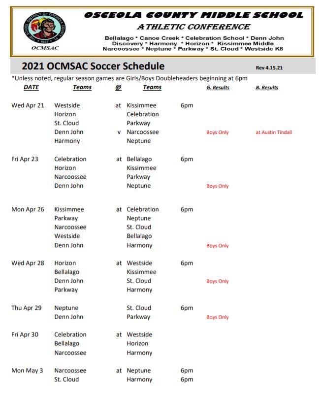 Soccer / Schedules and Results